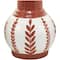 White Ceramic Floral Vase with Terracotta Colored Detailing Set